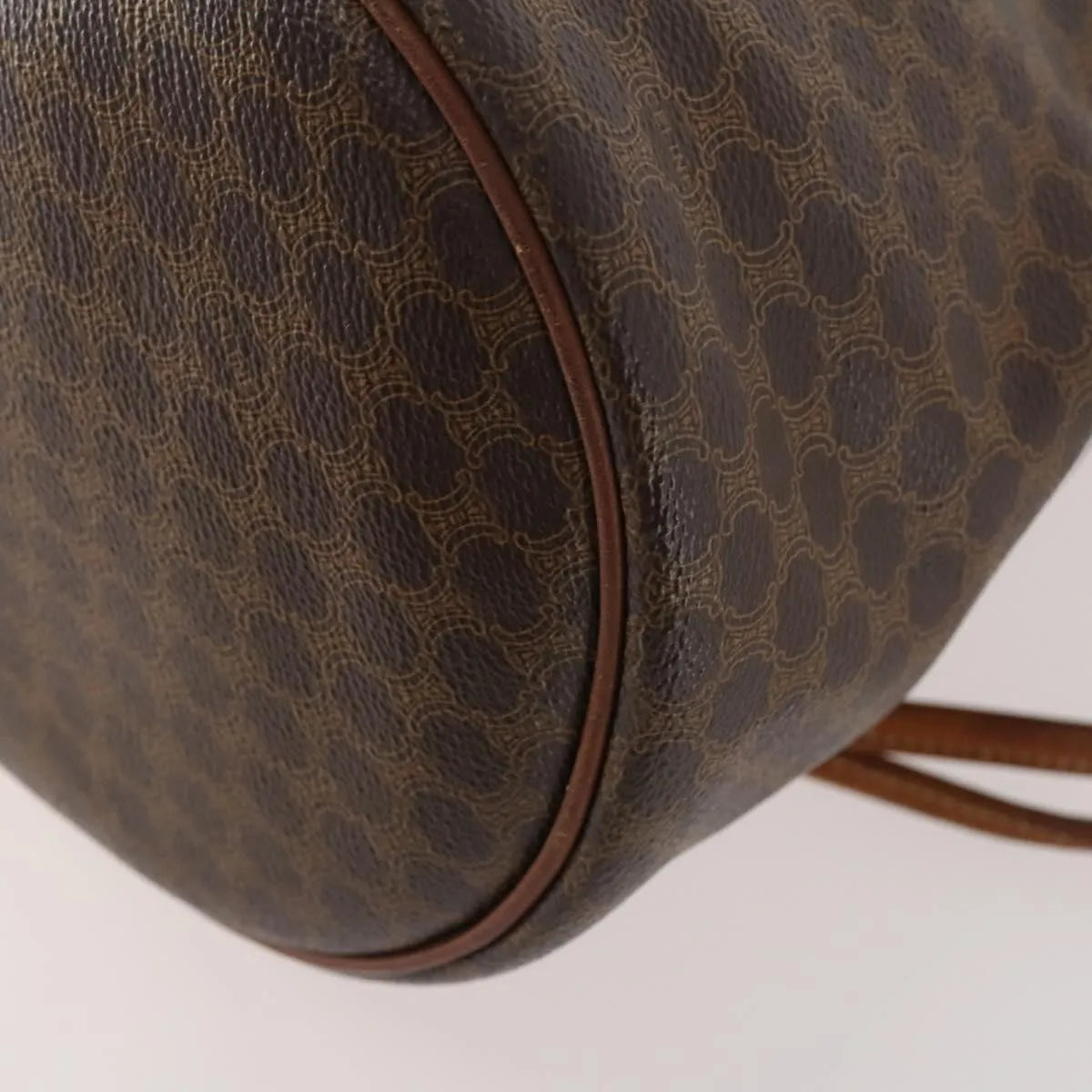 Celine Vintage Macadam Canvas And Leather Brown Canvas Backpack Bag (Pre-Owned)