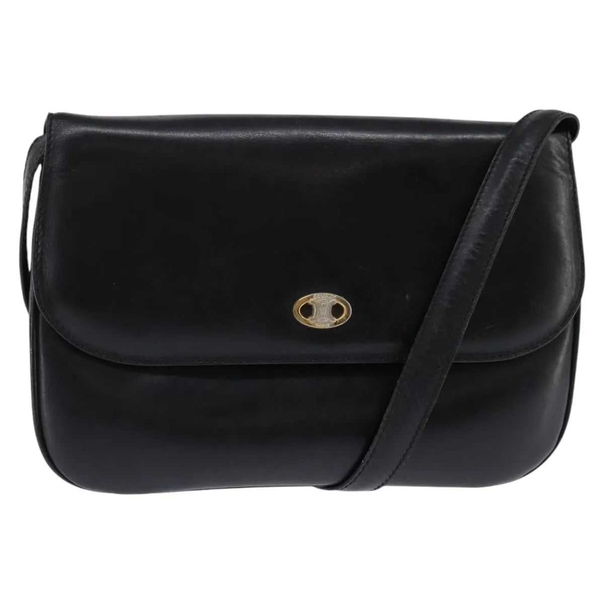 Celine Vintage Leather Black Leather Shoulder Bag Bag (Pre-Owned)