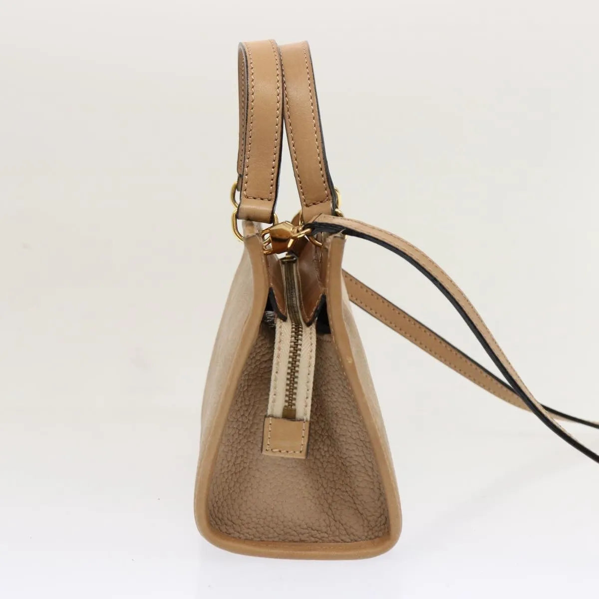 Celine Vintage Leather Beige Leather Handbag (Pre-Owned)