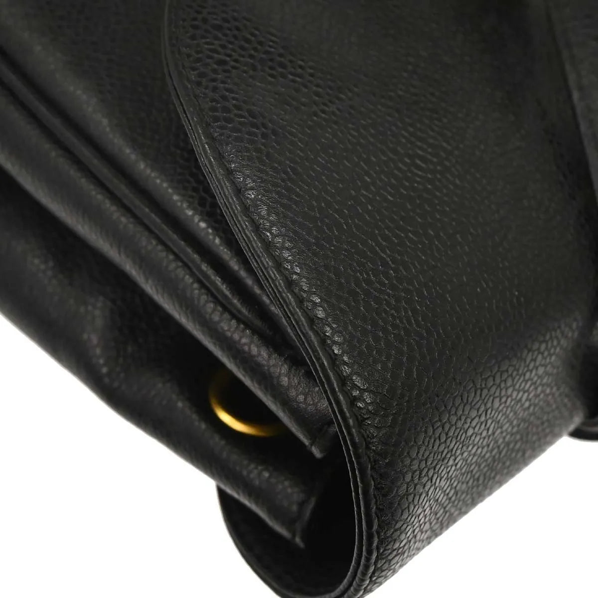 Chanel Vintage Caviar Black Leather Backpack Bag (Pre-Owned)