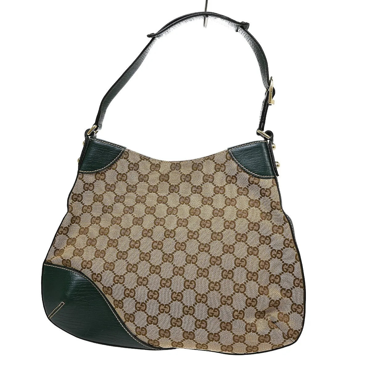 Gucci Sherry Line Shoulder Canvas Beige Canvas Handbag (Pre-Owned)