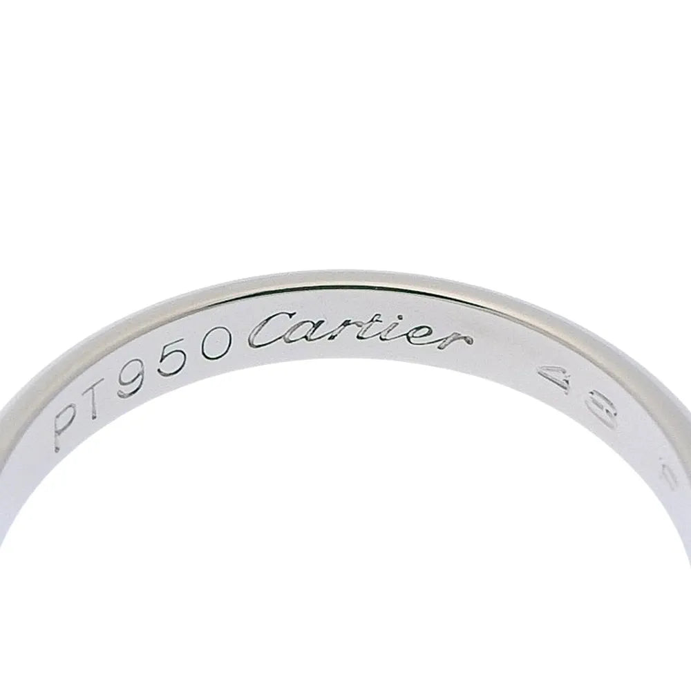 Cartier 1895 Wedding Band Platinum Silver Platinum Ring Jewelry (Pre-Owned)