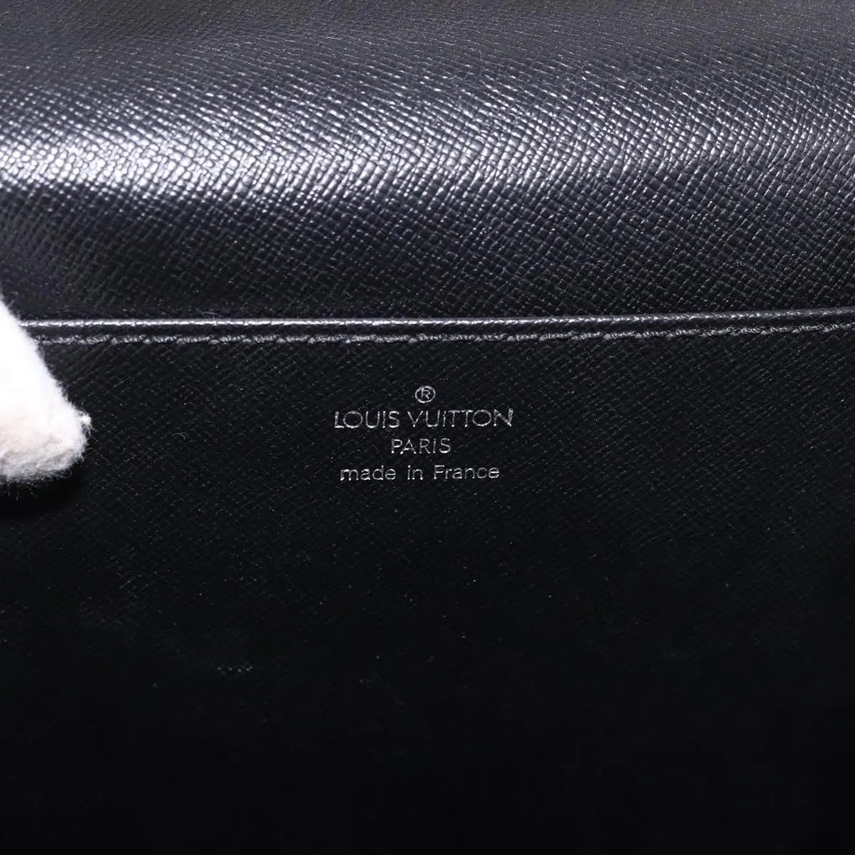 Louis Vuitton Serviette Moskova Taiga Leather Black Leather Briefcase Bag (Pre-Owned)