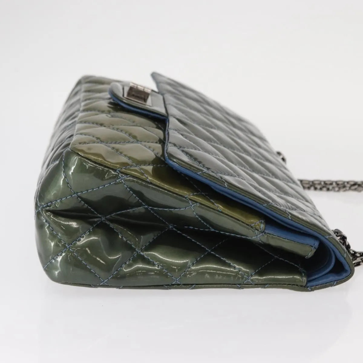 Chanel Reissue 2.55 Flap Quilted Patent Green Patent_Leather Shoulder Bag Bag (Pre-Owned)