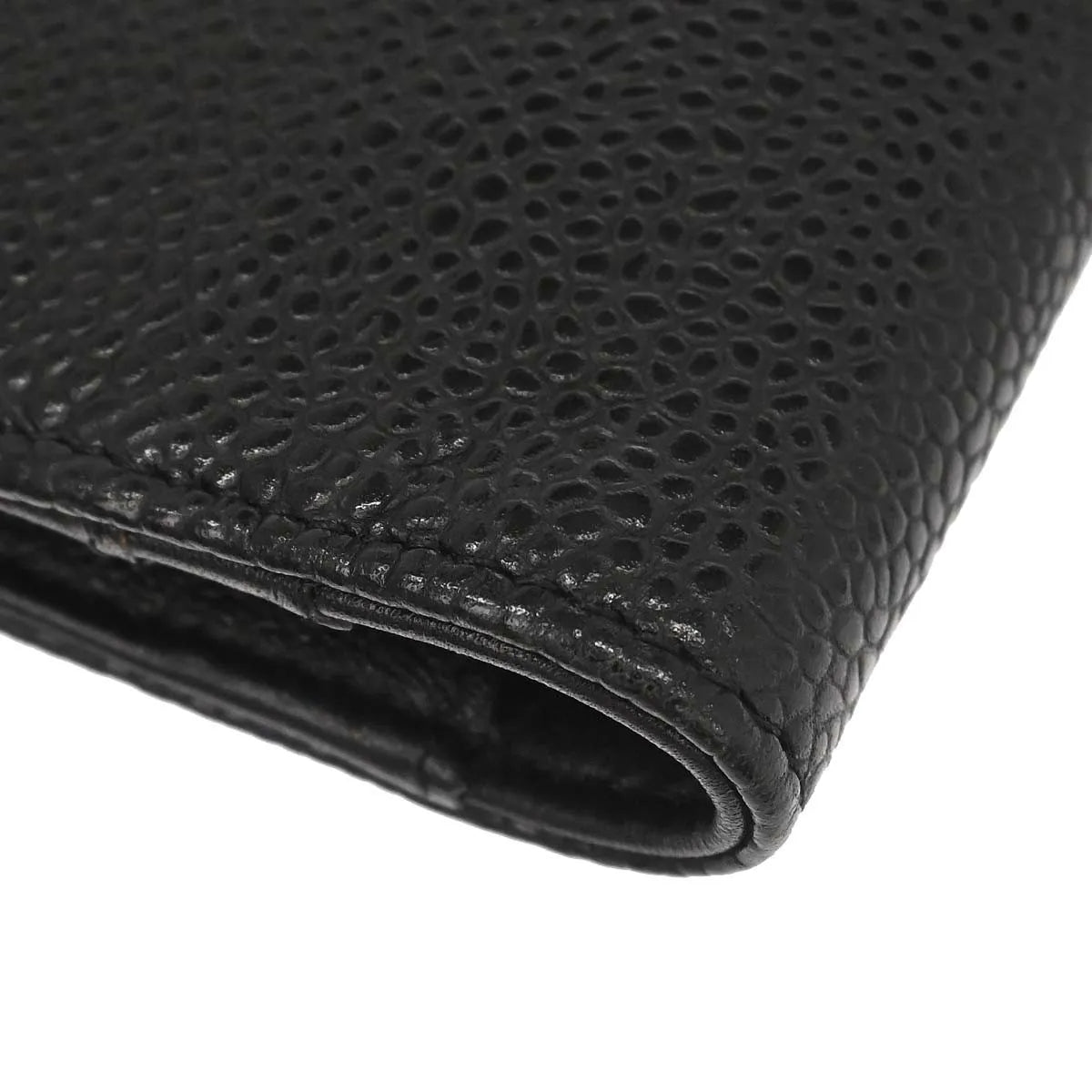 Chanel Chanel V Stitch Chevron Long Bifold Wallet Pink Chevron Black Calfskin Wallets Accessory (Pre-Owned)