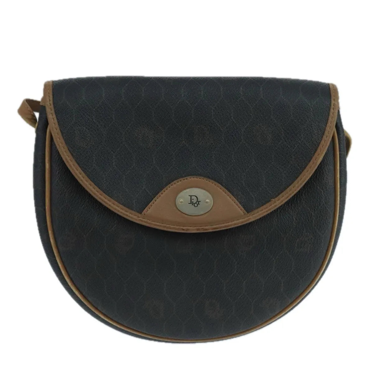 Christian Dior Vintage Honeycomb Flap Canvas And Leather Black Pvc Shoulder Bag Bag (Pre-Owned)
