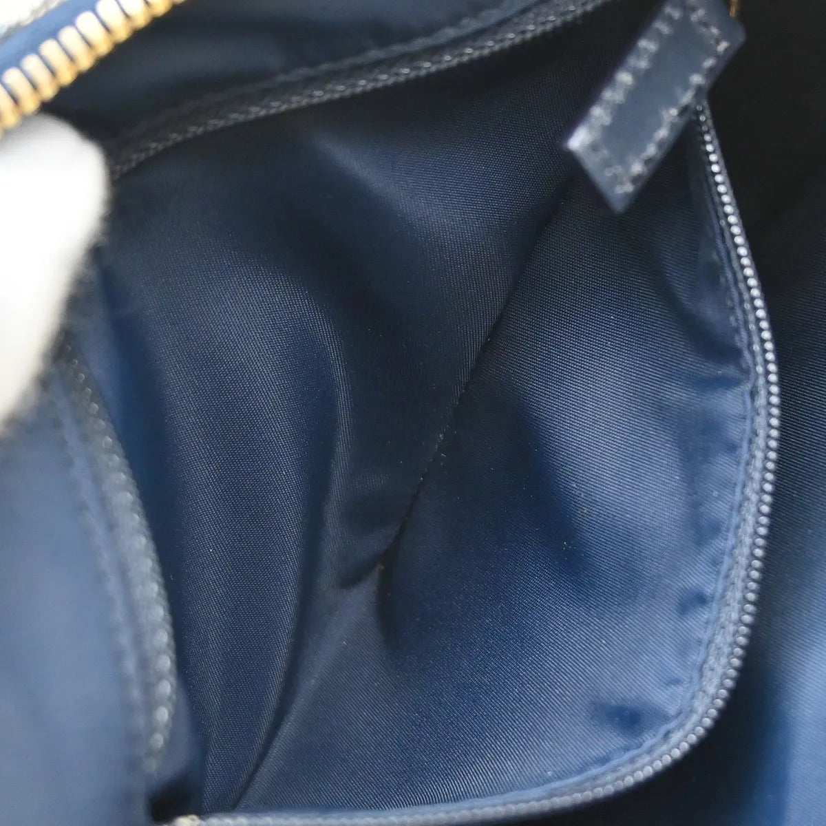 Christian Dior Vintage Trotteur Chain Canvas Blue Canvas Shoulder Bag Bag (Pre-Owned)