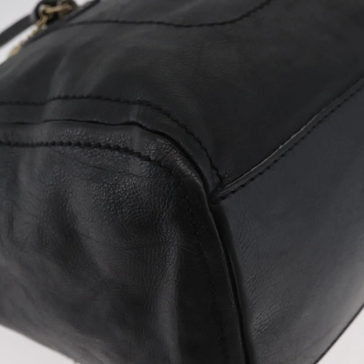 Celine Vintage Leather Black Leather Handbag (Pre-Owned)