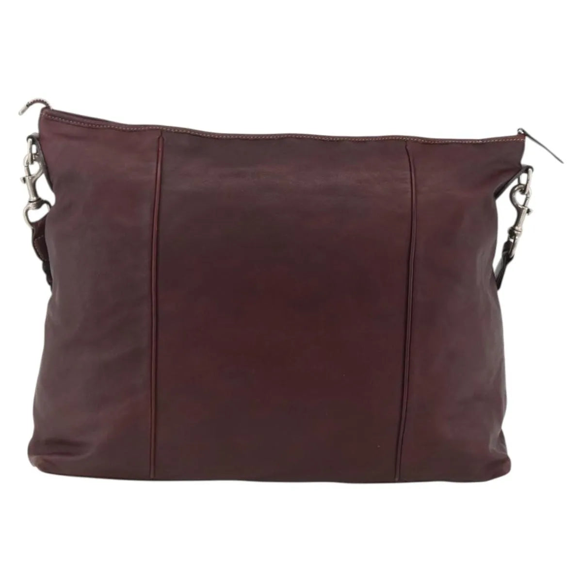 Gucci Logo Crest Messenger Leather Burgundy Leather Shoulder Bag Bag (Pre-Owned)