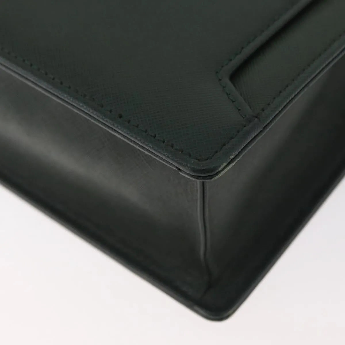 Burberry Briefcase Leather Green Leather Briefcase Bag (Pre-Owned)