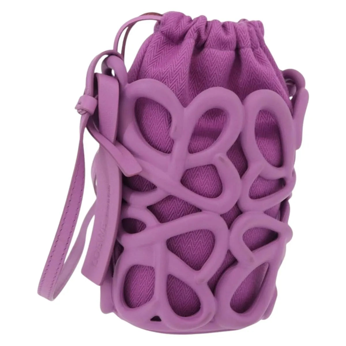 Loewe Anagram Inflated Pocket Canvas And Silicon Purple Canvas Crossbody Bag Bag (Pre-Owned)