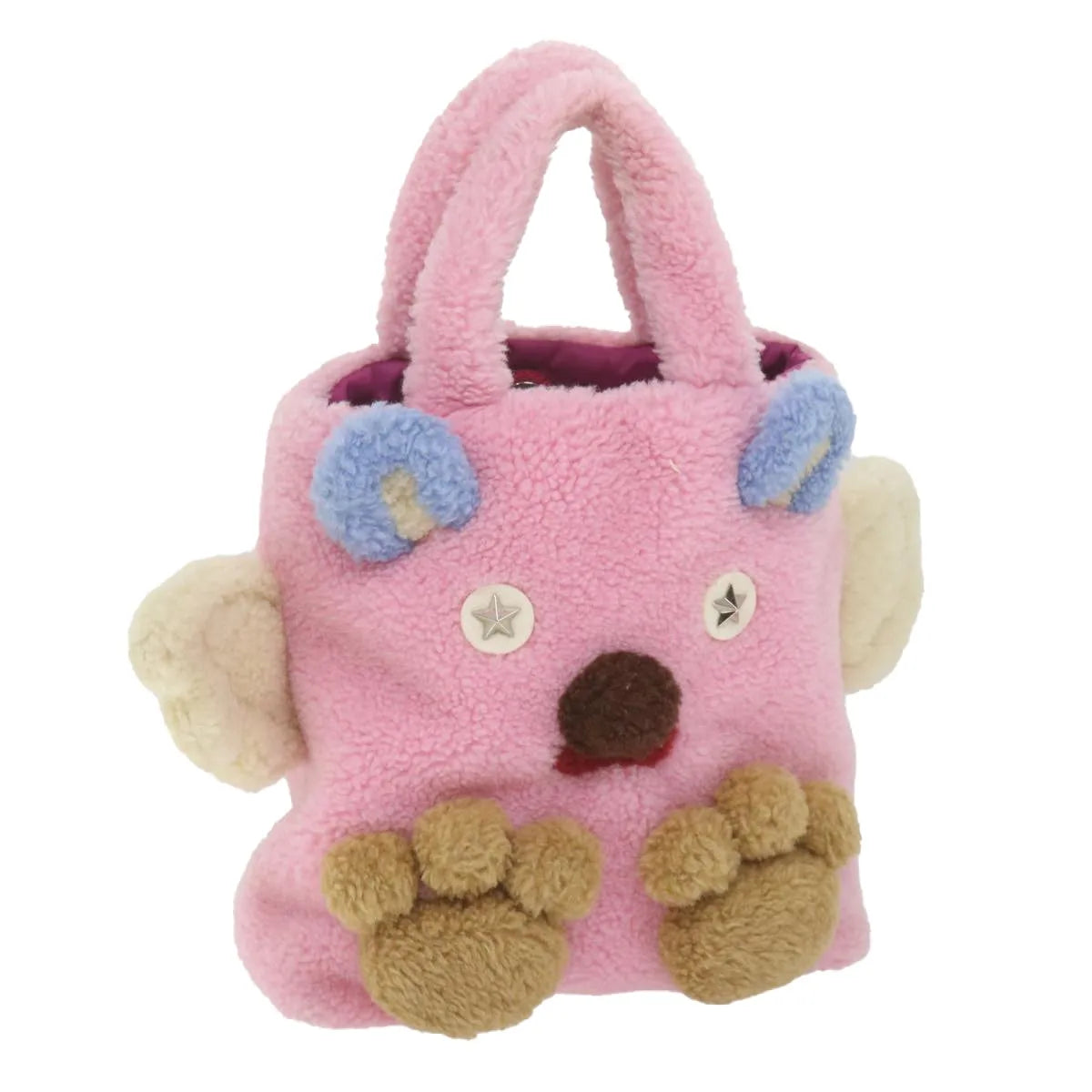 Gucci Children's Flying Bear Tote Wool Pink Wool Handbag (Pre-Owned)