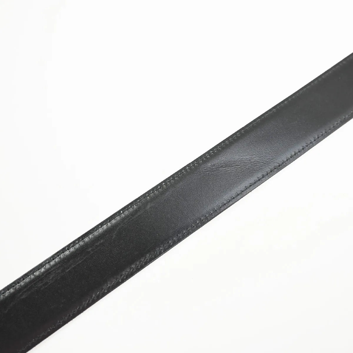 Cartier Santos Plaque Reversible Belt Leather Black Leather Belts Accessory (Pre-Owned)