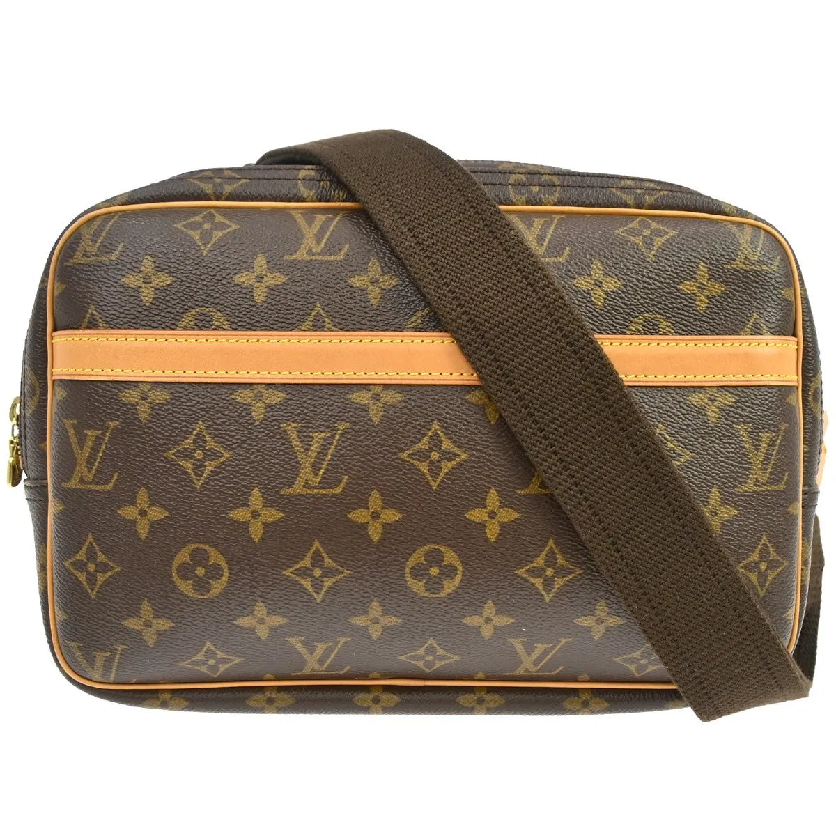 Louis Vuitton Reporter Monogram Brown Canvas Shoulder Bag Bag (Pre-Owned)