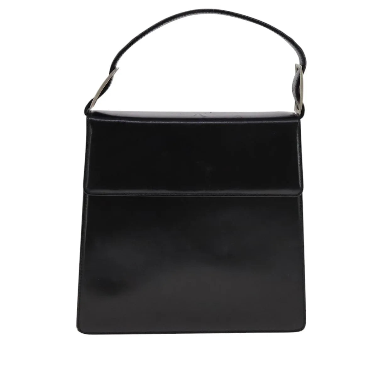Salvatore Ferragamo Vintage Top Handle Leather Black Leather Handbag (Pre-Owned)