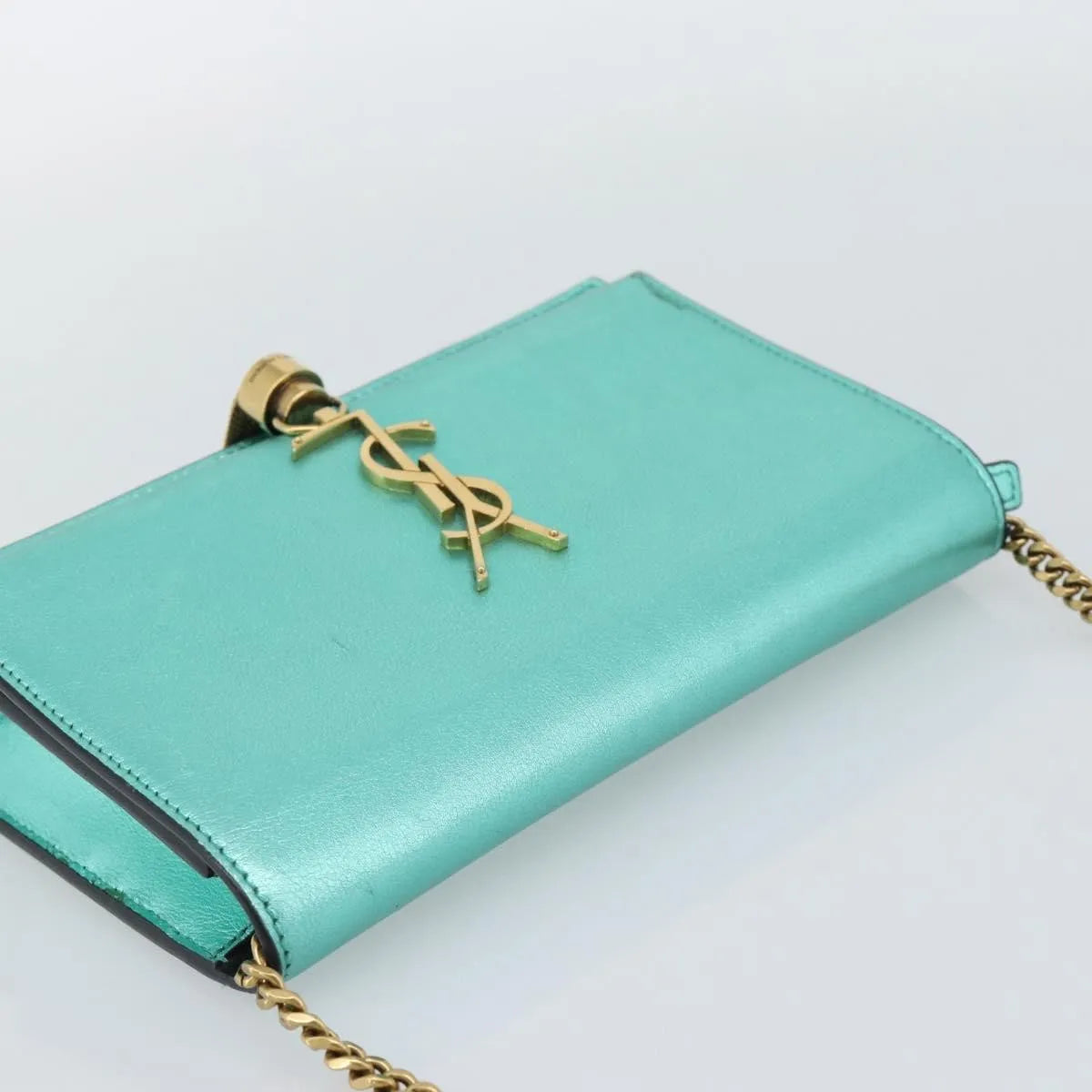 Saint Laurent Kate Leather Green Leather Shoulder Bag Bag (Pre-Owned)