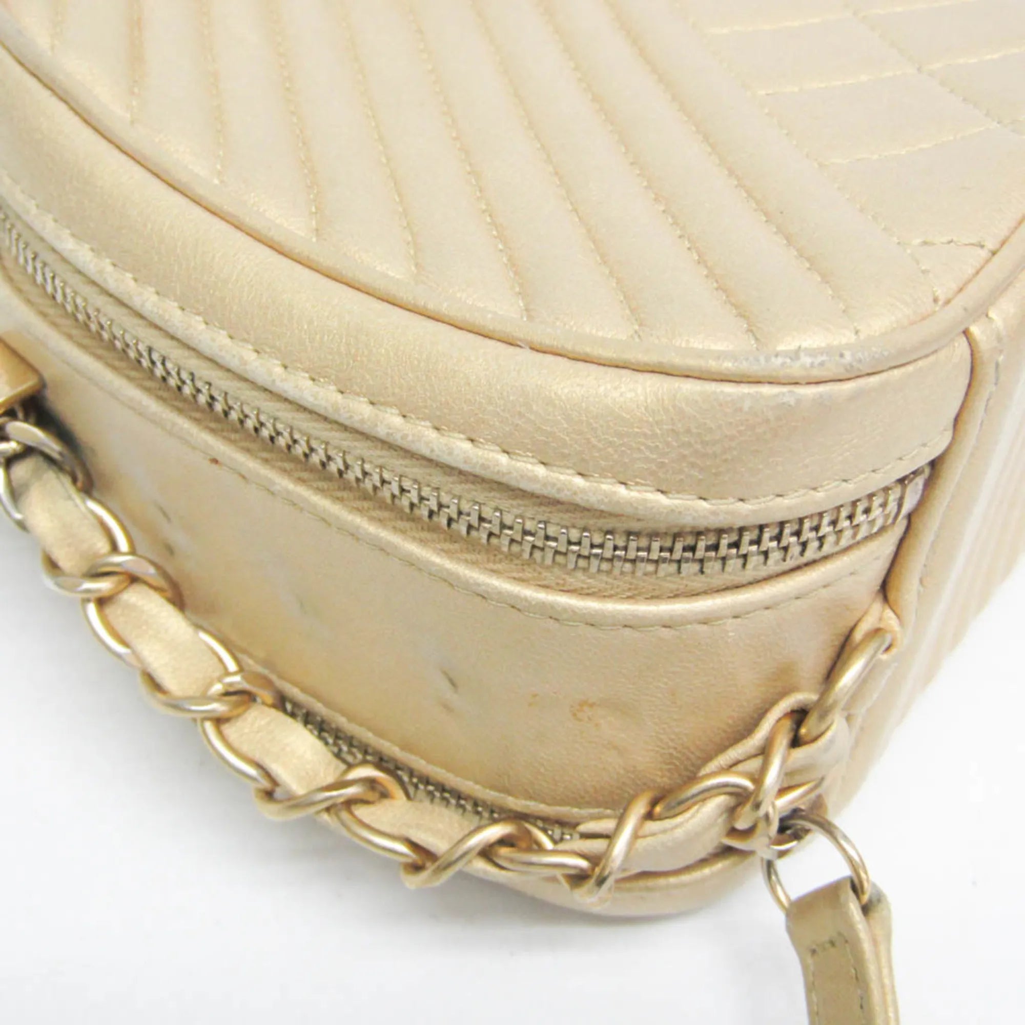 Chanel Coco Boy Camera Quilted Leather Gold Leather Shoulder Bag Bag (Pre-Owned)