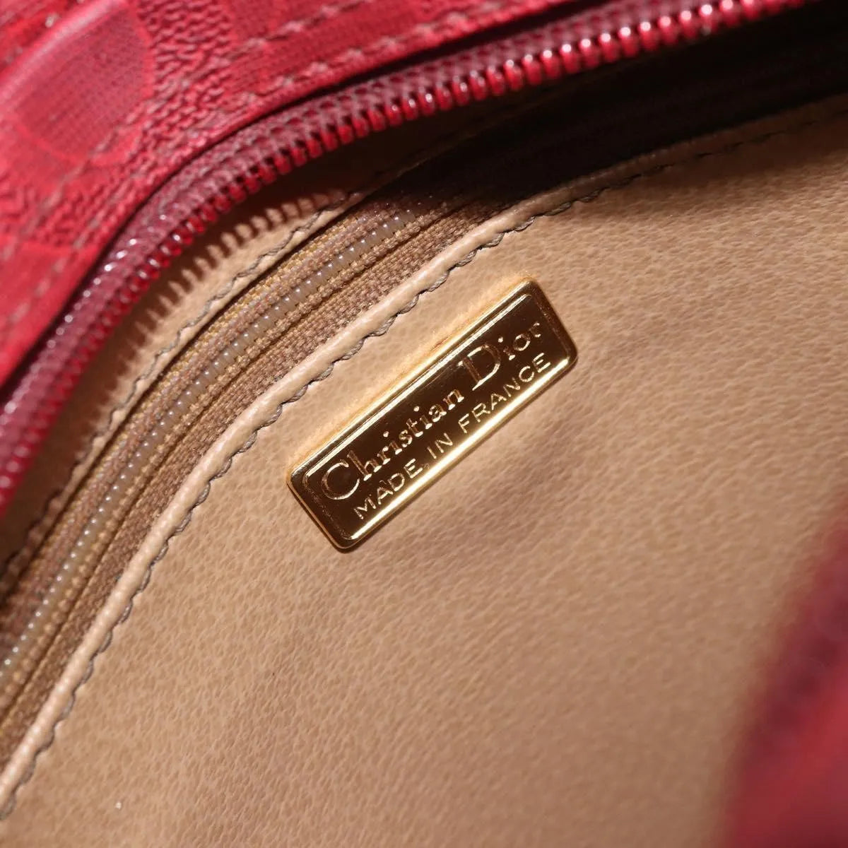 Christian Dior Vintage Trotter Canvas Red Canvas Shoulder Bag Bag (Pre-Owned)