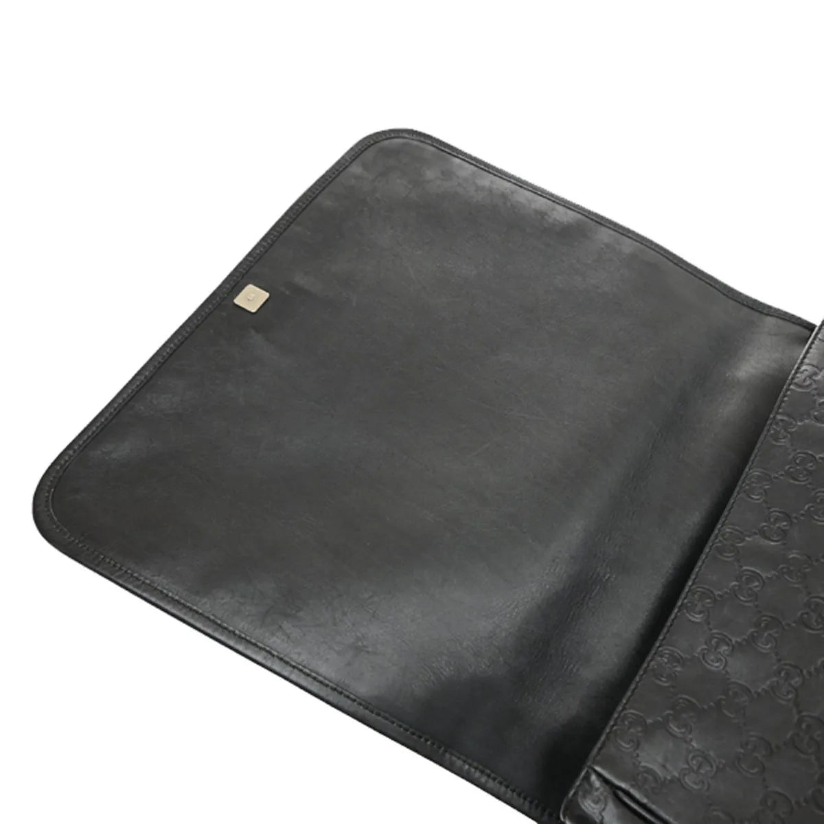Gucci Flap Messenger Bag (Outlet) Guccissima Leather Black Leather Shoulder Bag Bag (Pre-Owned)