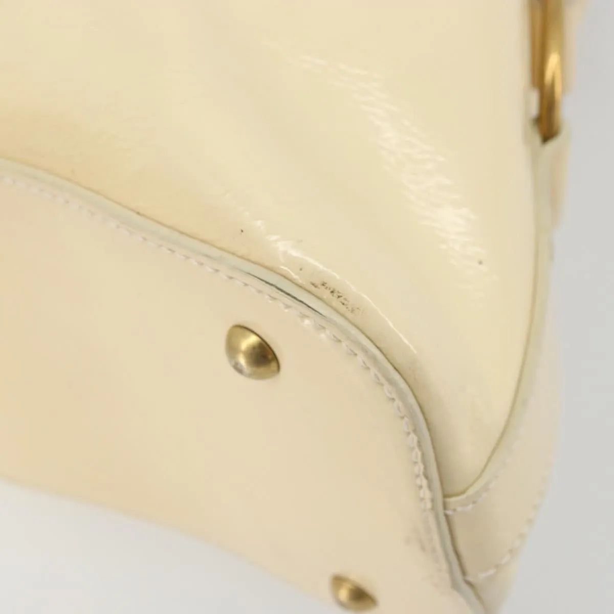 Saint Laurent Muse Shoulder Leather White Patent_Leather Handbag (Pre-Owned)