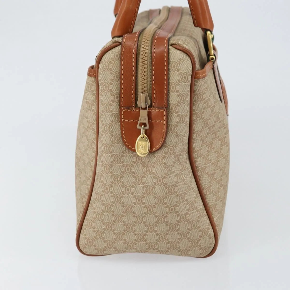 Celine Vintage Macadam Canvas Beige Canvas Handbag (Pre-Owned)