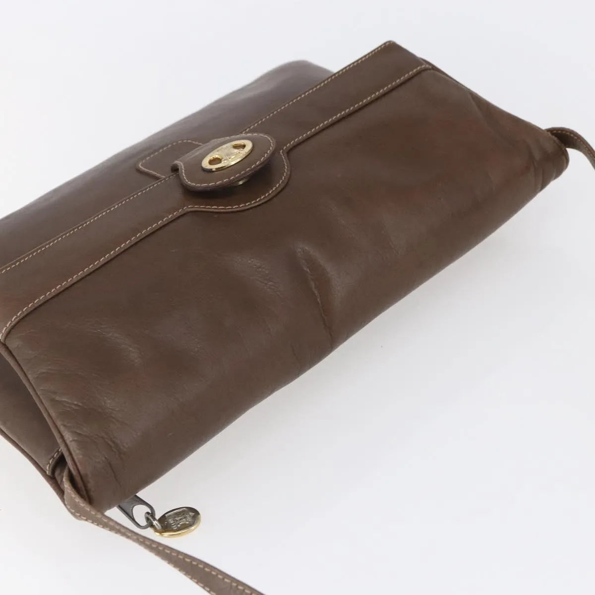 Celine Vintage Leather Brown Leather Shoulder Bag Bag (Pre-Owned)