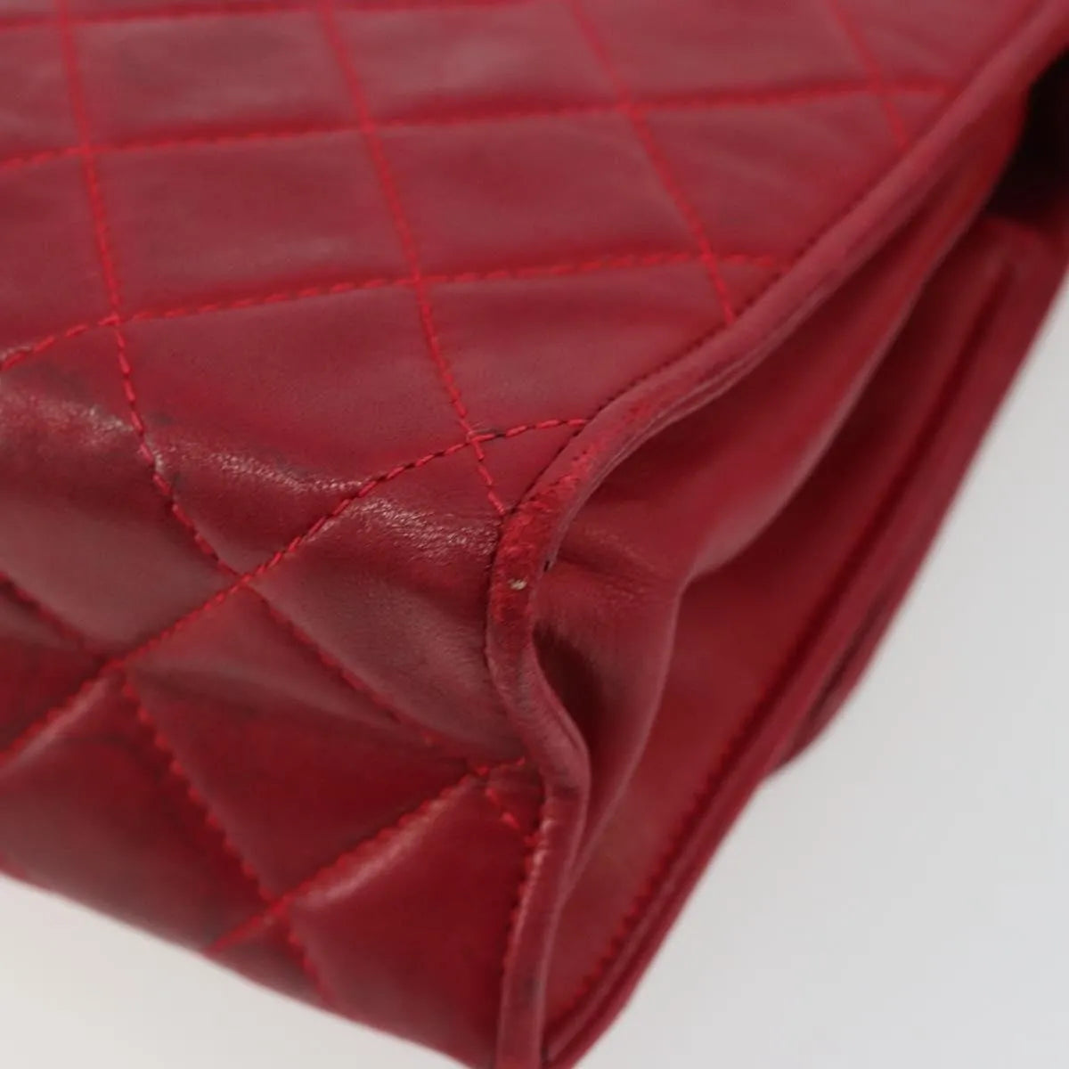 Chanel Vintage Tassel Flap Quilted Lambskin Red Leather Shoulder Bag Bag (Pre-Owned)