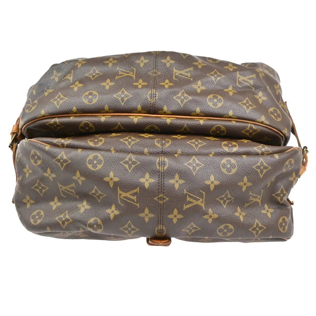 Louis Vuitton Saumur Monogram Canvas Brown Leather Shoulder Bag Bag (Pre-Owned)