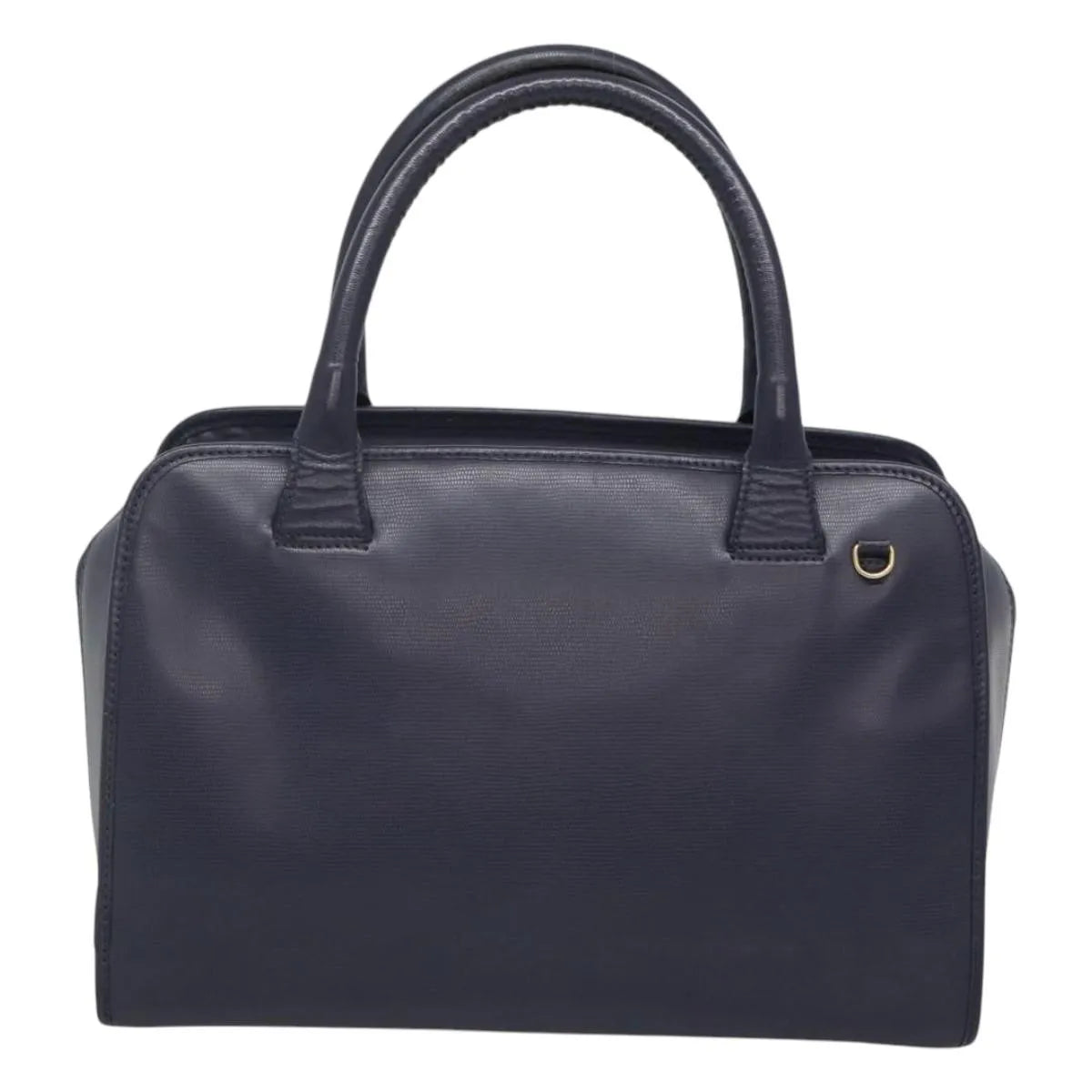 Celine Circle Logo Leather Blue Leather Handbag (Pre-Owned)