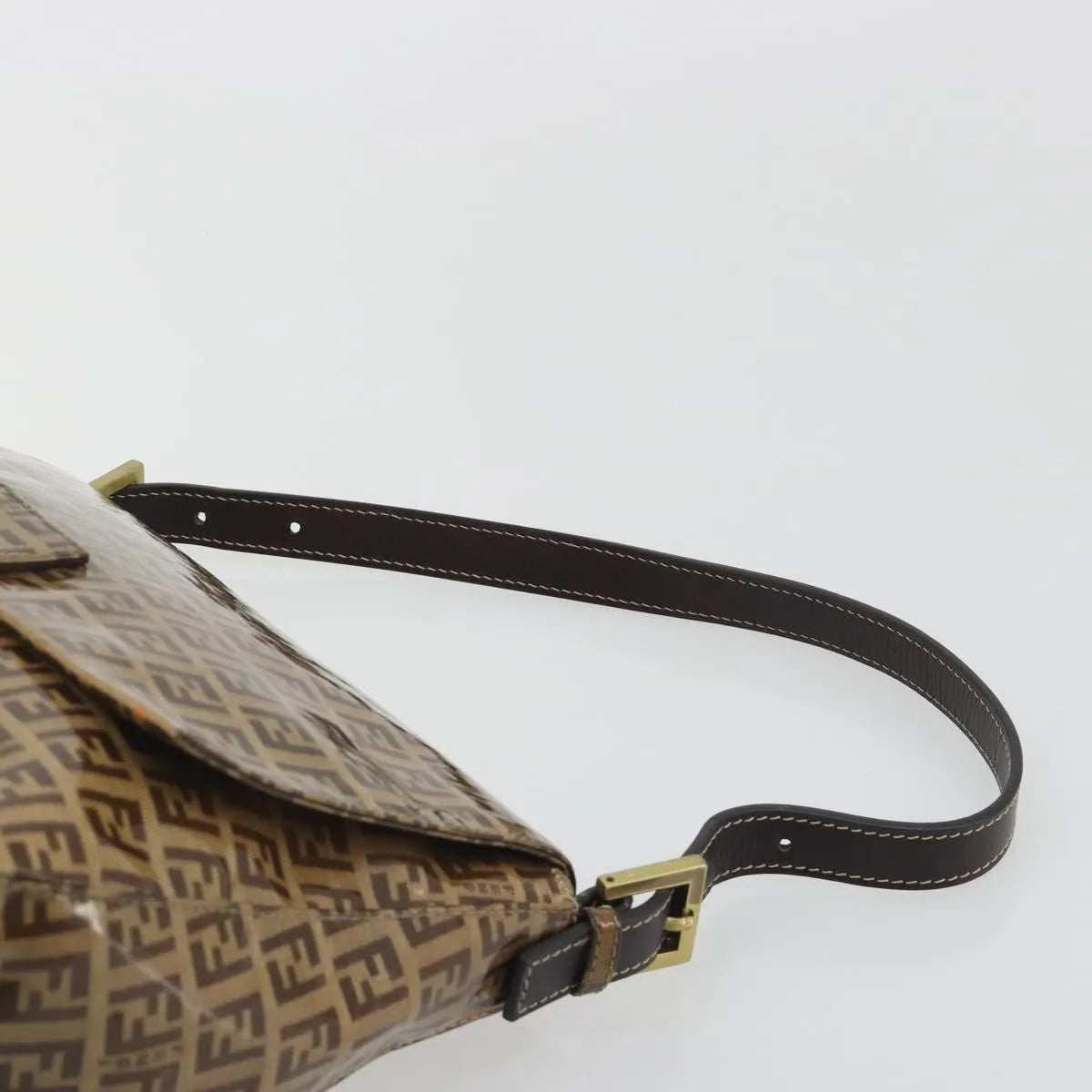 Fendi Forever Big Mama Patent Beige Patent_Leather Shoulder Bag Bag (Pre-Owned)