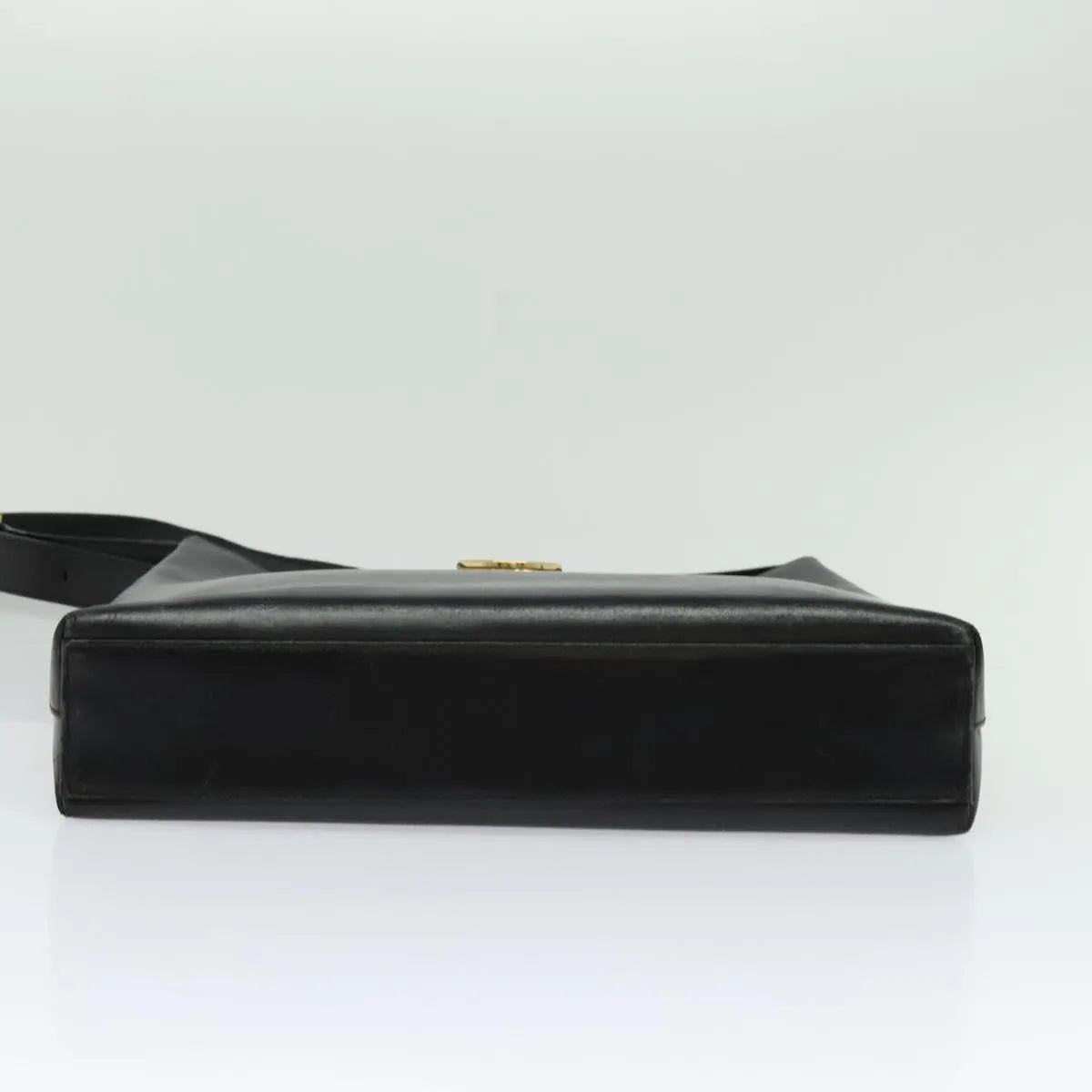 Salvatore Ferragamo Gancio Flap Hobo Leather Black Leather Shoulder Bag Bag (Pre-Owned)