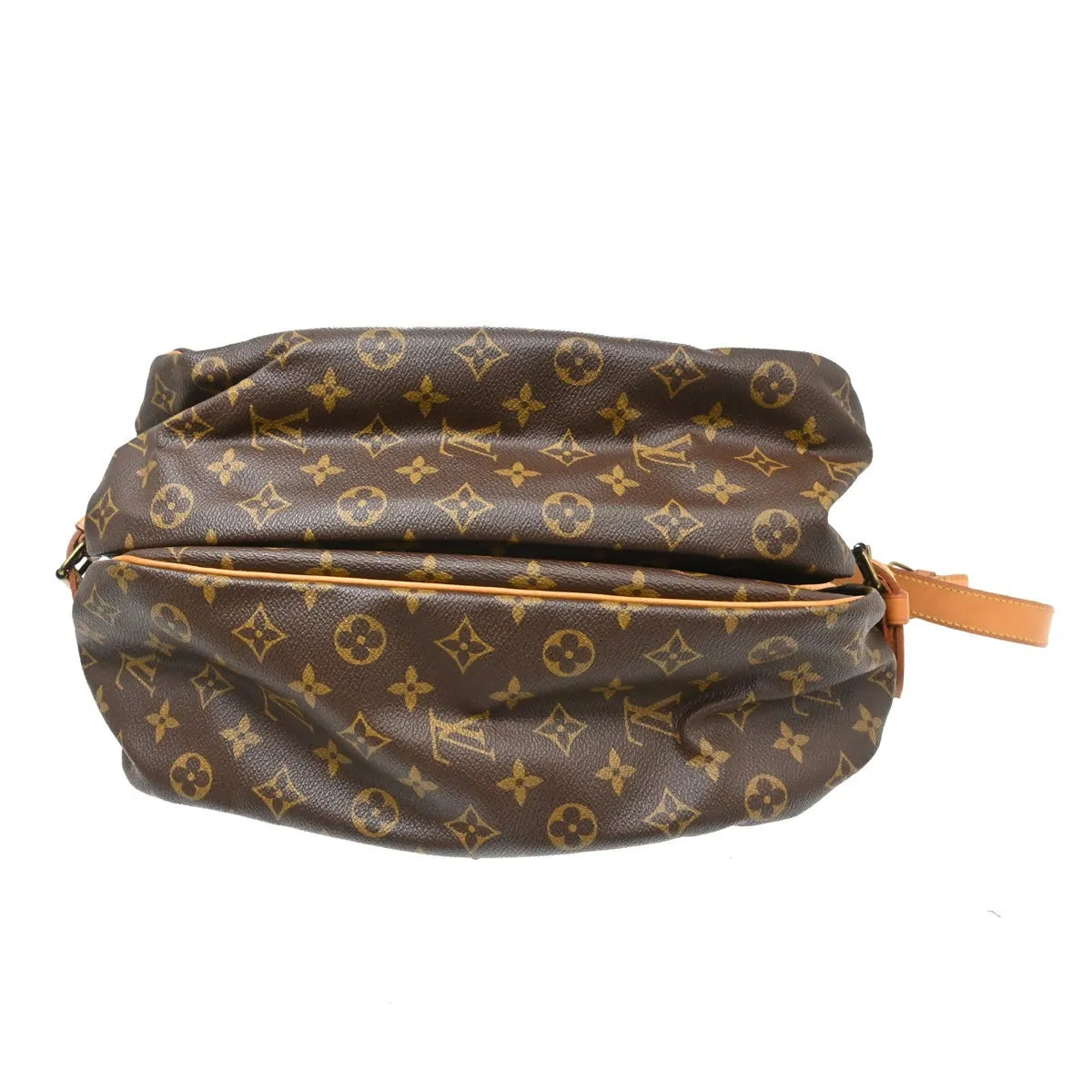 Louis Vuitton Saumur Handbag Monogram Canvas Brown Canvas Shoulder Bag Bag (Pre-Owned)