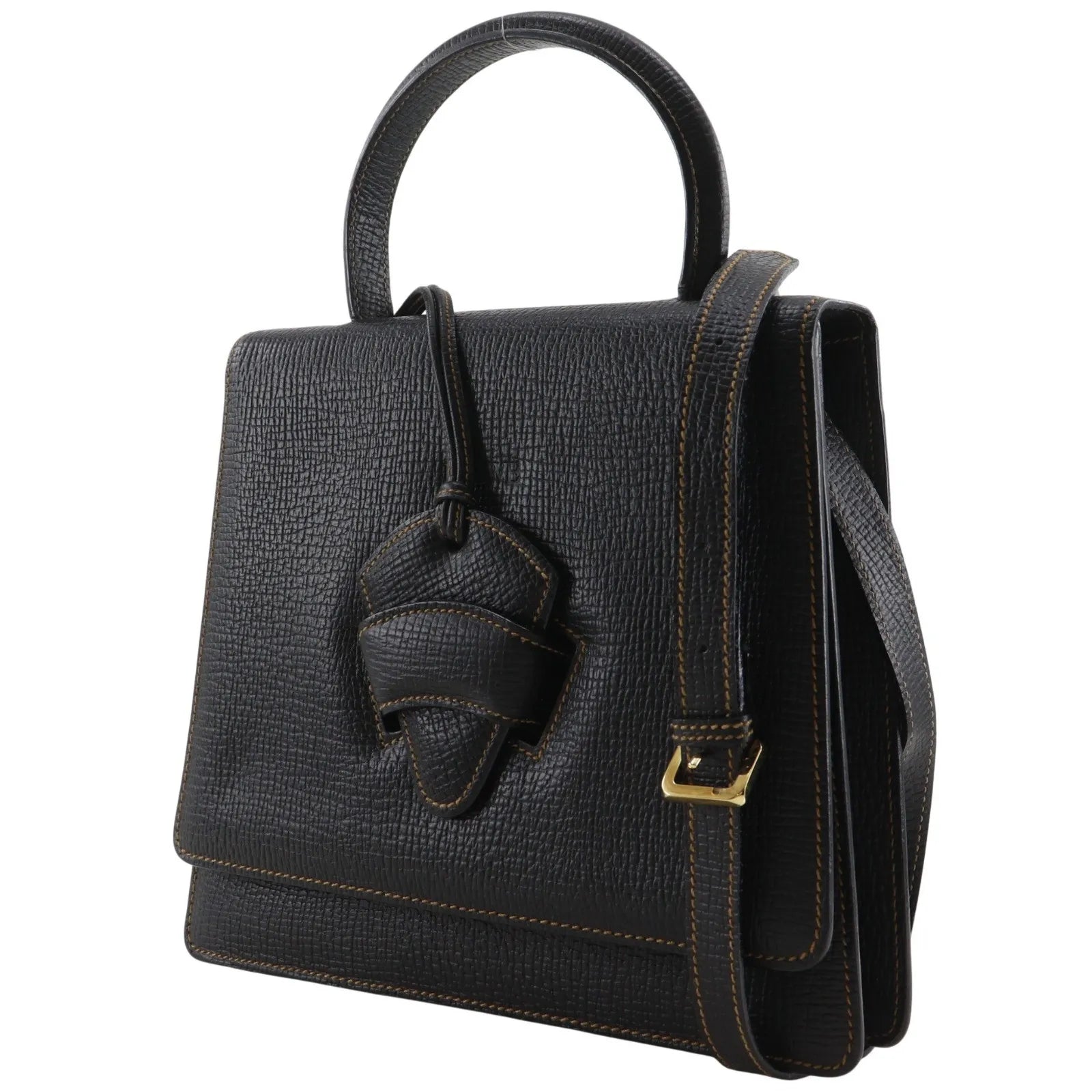 Loewe Barcelona Leather Black Leather Handbag (Pre-Owned)