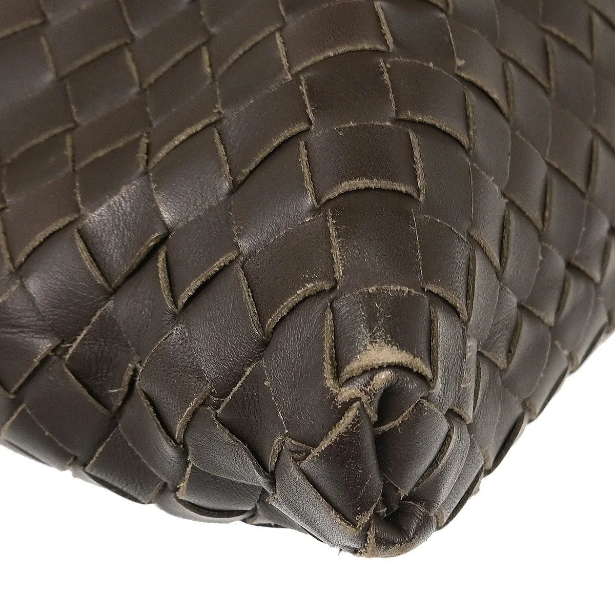Bottega Veneta Intrecciato Shoulder Leather Brown Leather Shoulder Bag Bag (Pre-Owned)