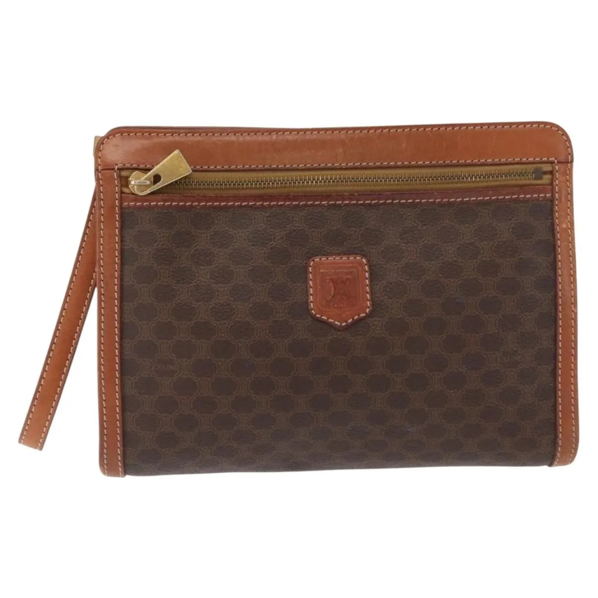 Celine Macadam Pochette Canvas And Leather Brown Canvas Clutche & Pouche Bag (Pre-Owned)