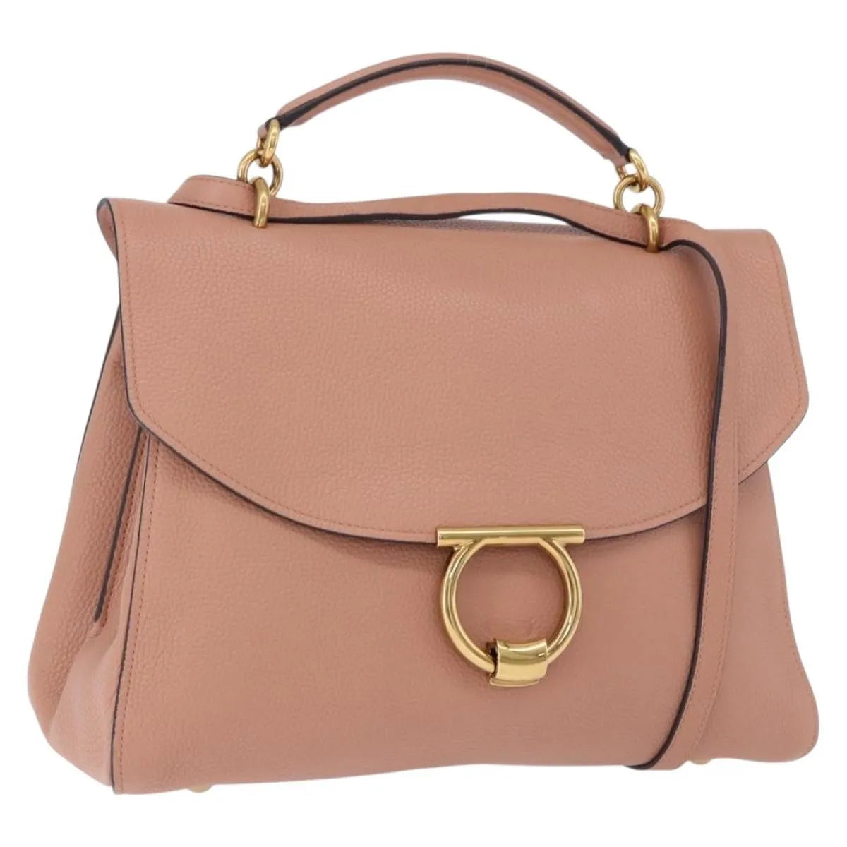 Salvatore Ferragamo Margot Satchel Leather Pink Leather Handbag (Pre-Owned)