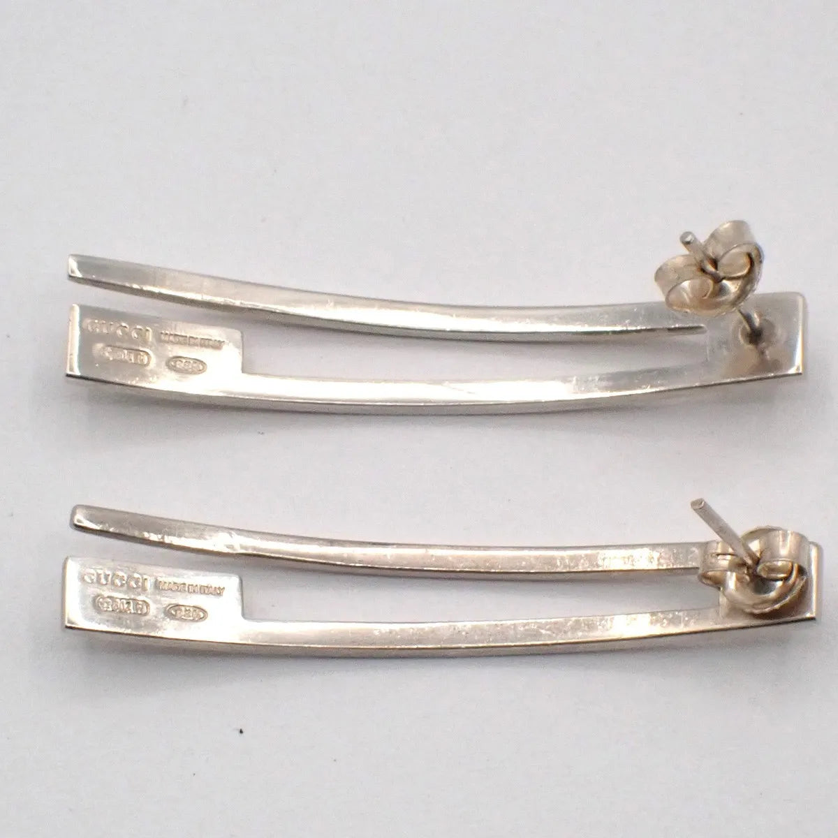 Gucci G Logo Long Studs Silver 925 Silver Silver Earrings Jewelry (Pre-Owned)