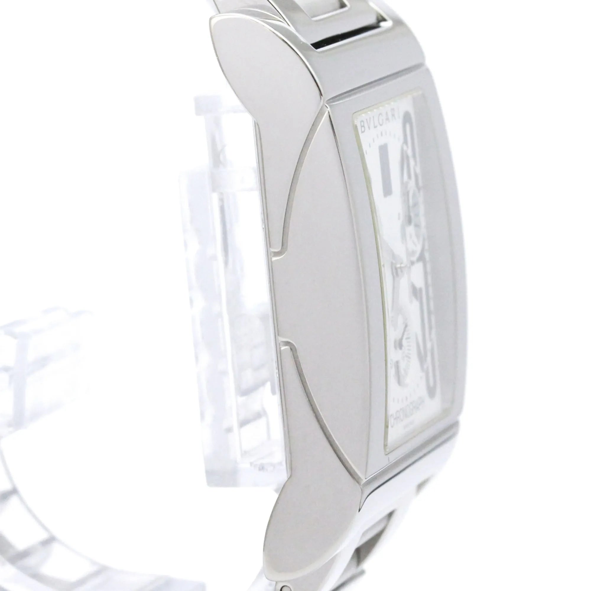 Bvlgari Bvlgari Rettangolo Chronograph Quartz Stainless Steel Watch (Pre-Owned)