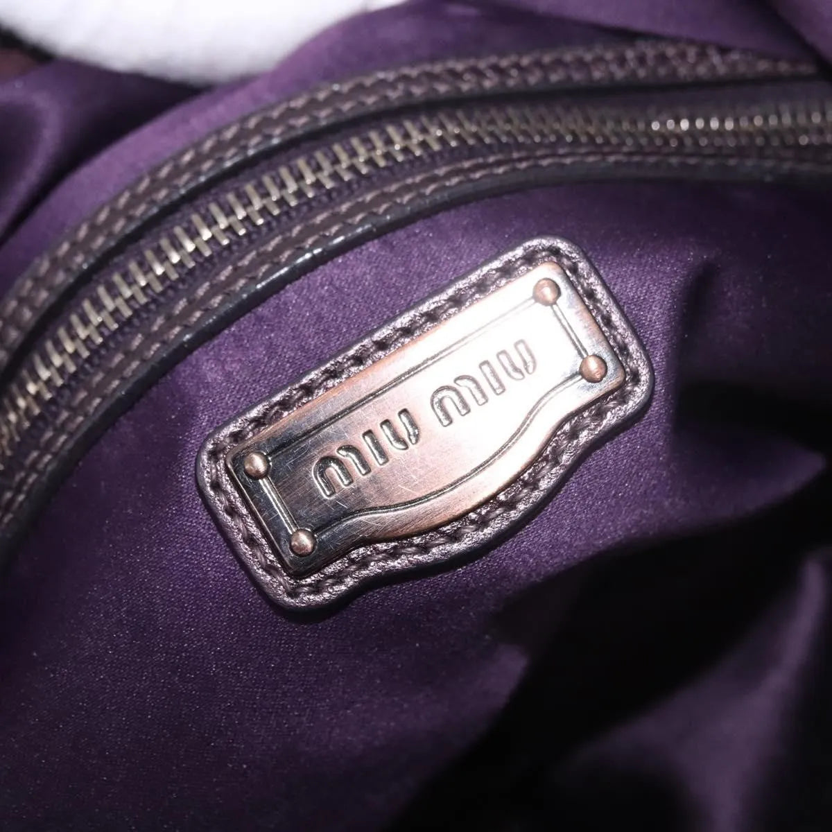 Miu Miu Hobo Woven Leather Purple Leather Handbag (Pre-Owned)