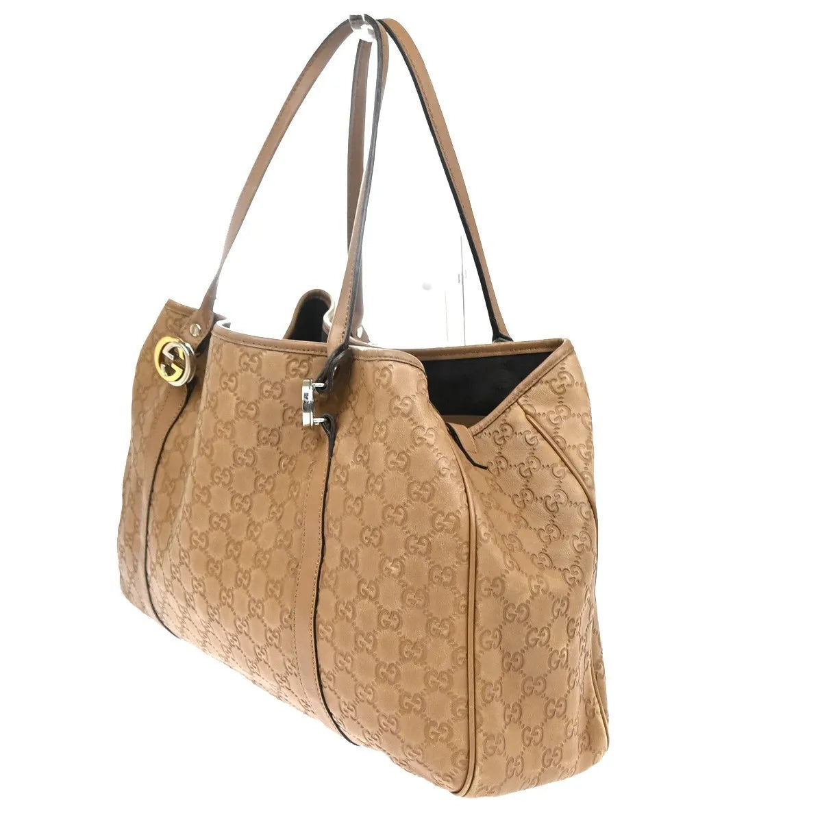 Gucci Twins Tote Guccissima Leather Brown Leather Tote Bag Bag (Pre-Owned)