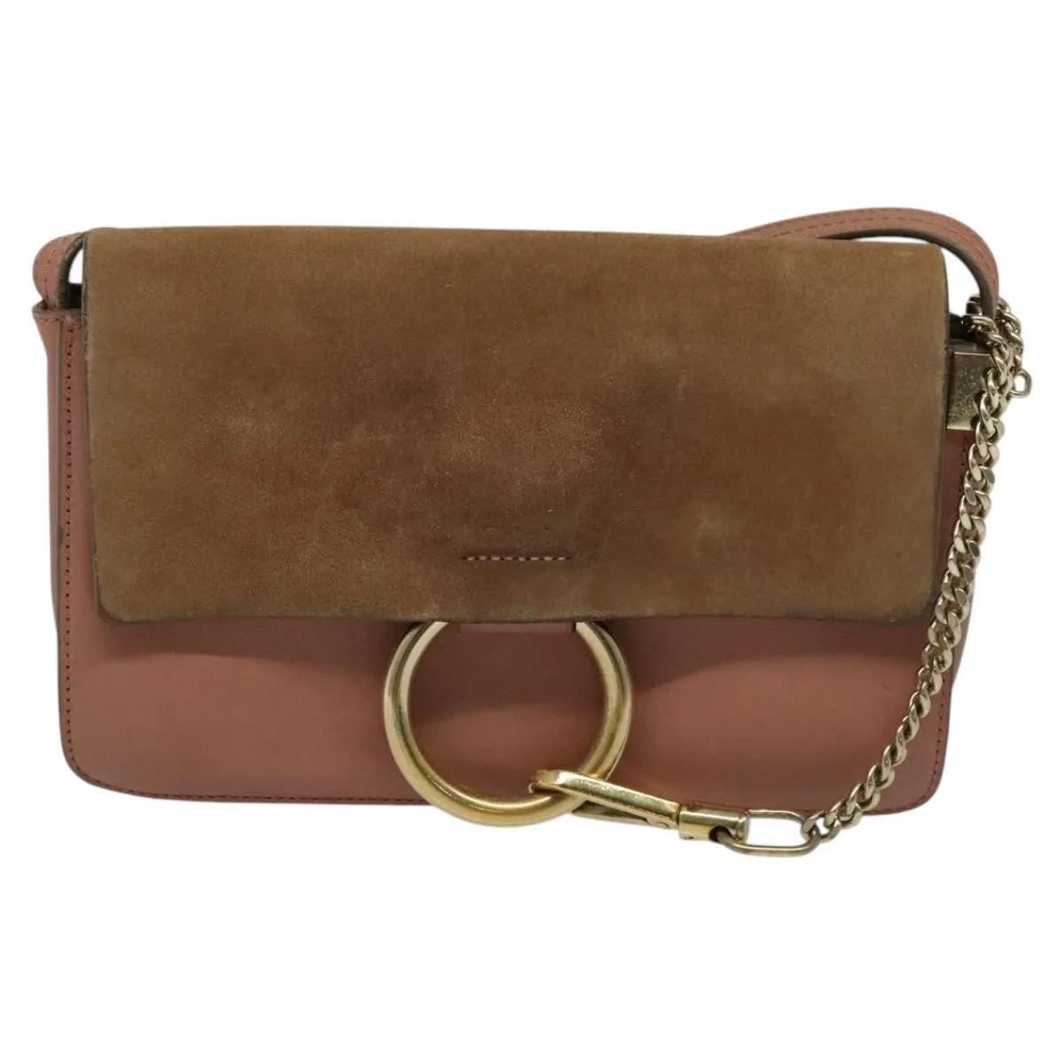 Chloe Faye Shoulder Bag Leather And Suede Pink Leather Shoulder Bag Bag (Pre-Owned)