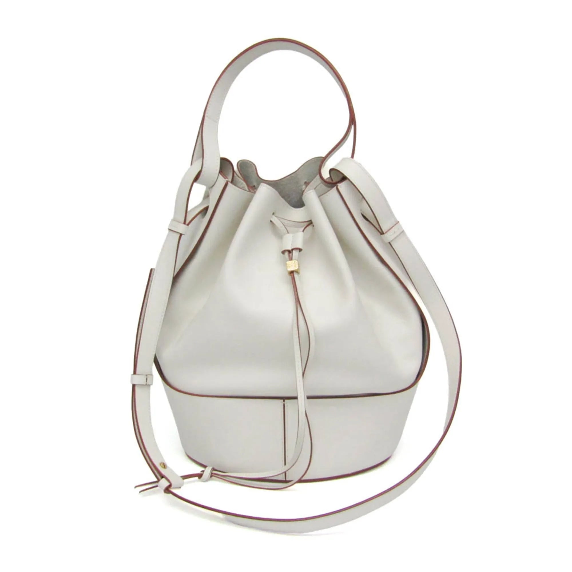 Loewe Balloon Bucket Leather White Leather Handbag (Pre-Owned)
