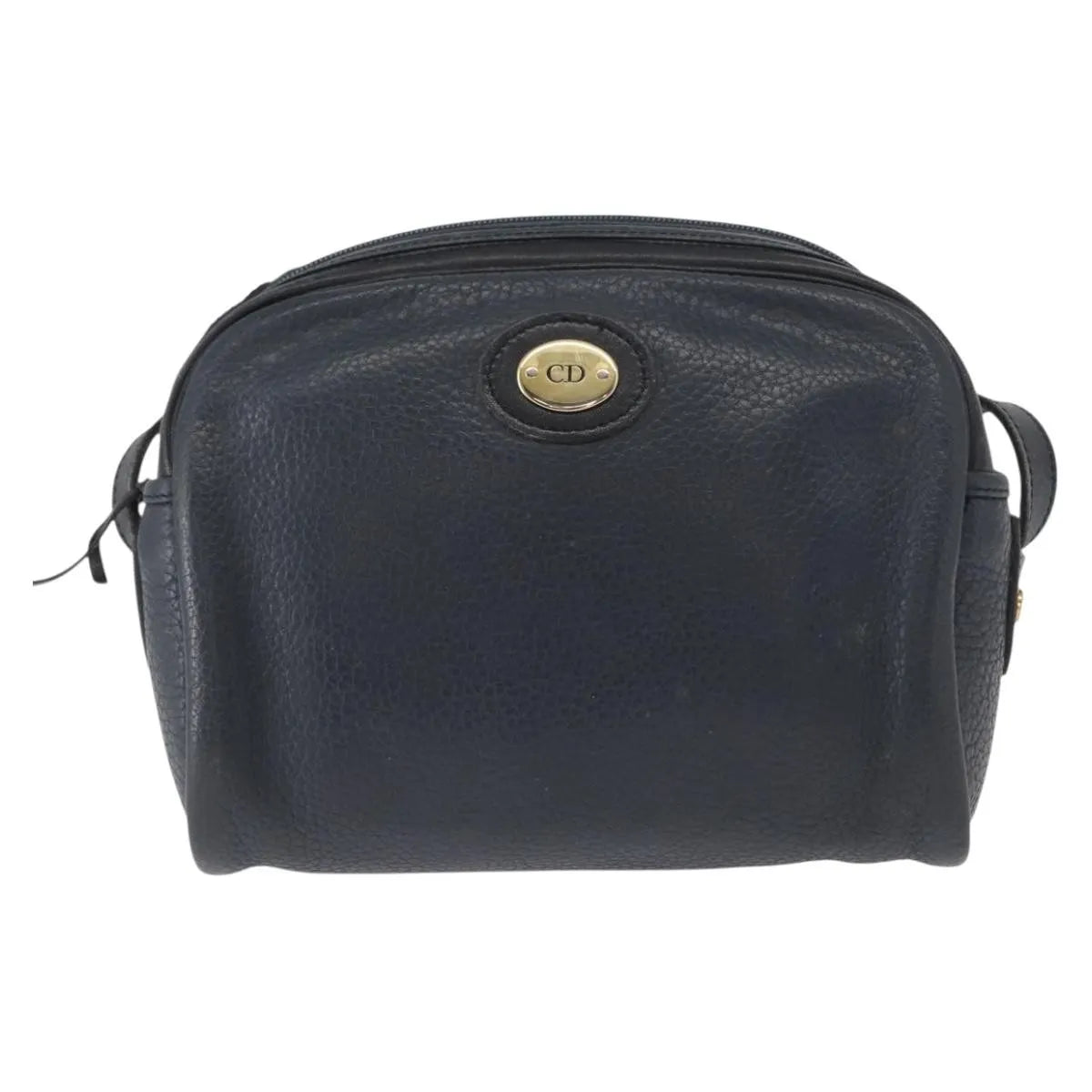 Christian Dior Vintage Cd Logo Leather Navy Leather Shoulder Bag Bag (Pre-Owned)