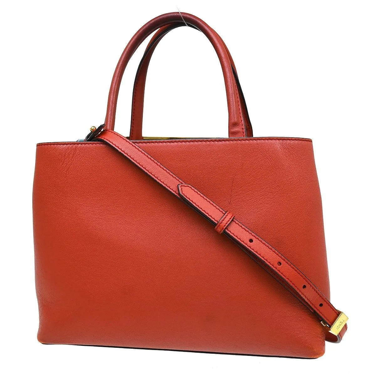 Fendi 2Jours Leather Red Leather Handbag (Pre-Owned)