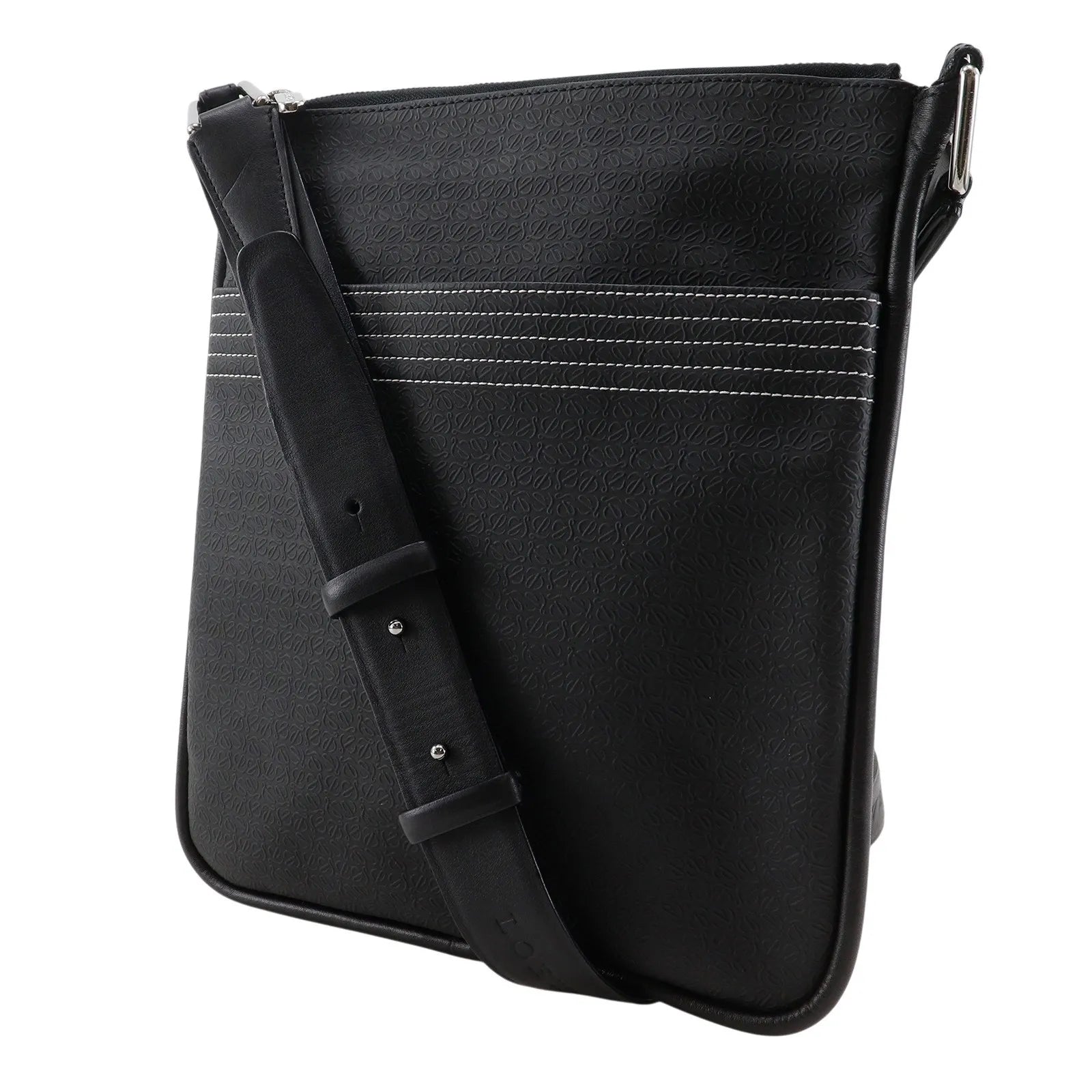 Loewe Repeat Anagram Canvas Black Canvas Shoulder Bag Bag (Pre-Owned)