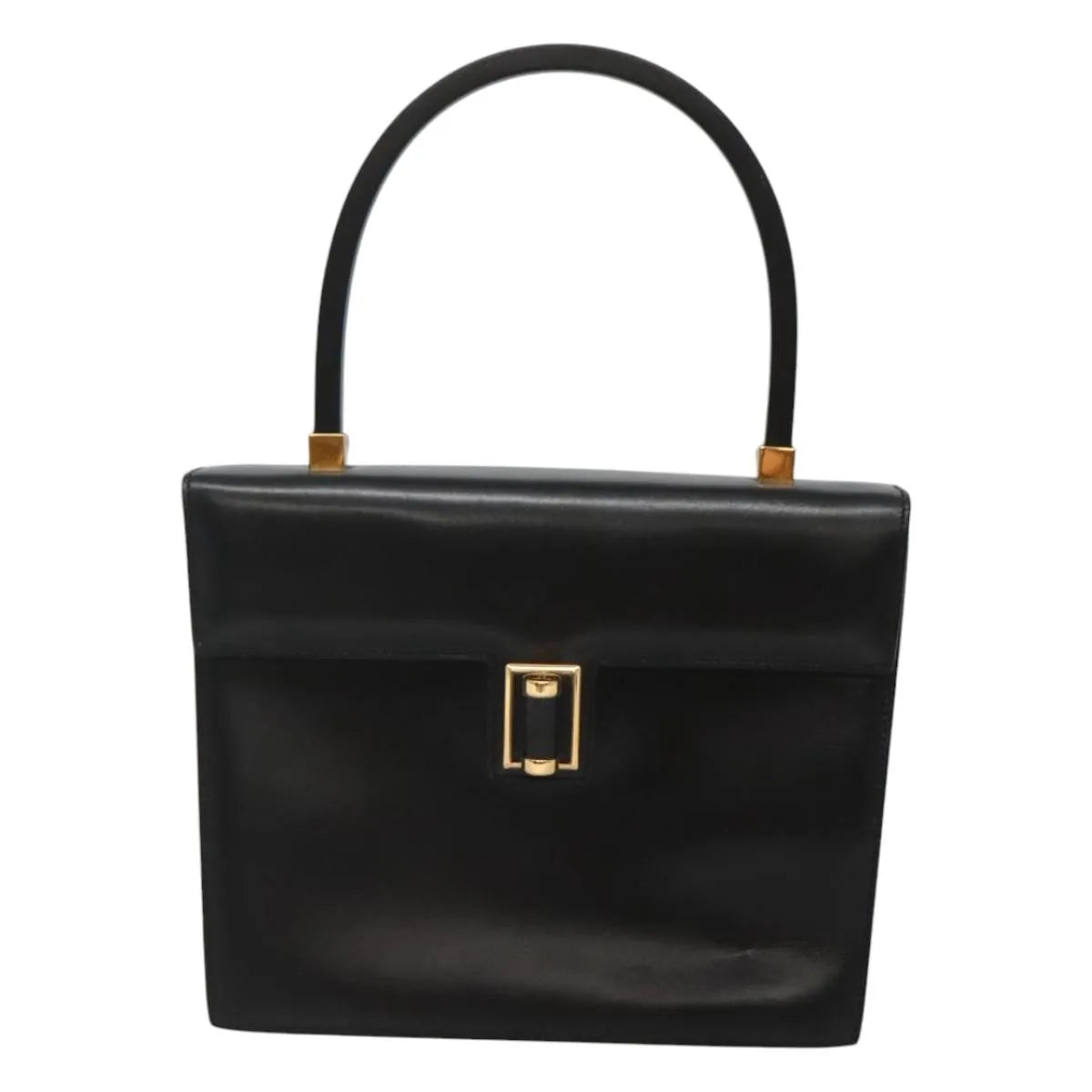 Gucci Vintage Leather Black Leather Handbag (Pre-Owned)