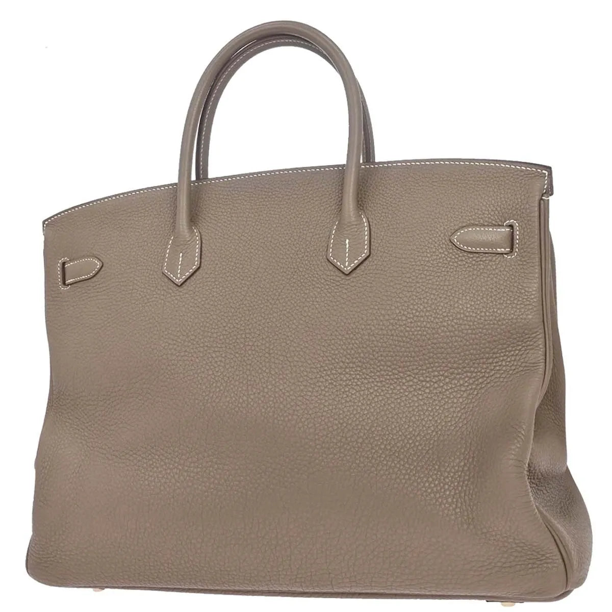 Hermes Birkin Etoupe Togo With Gold Hardware Gray Calfskin Handbag (Pre-Owned)