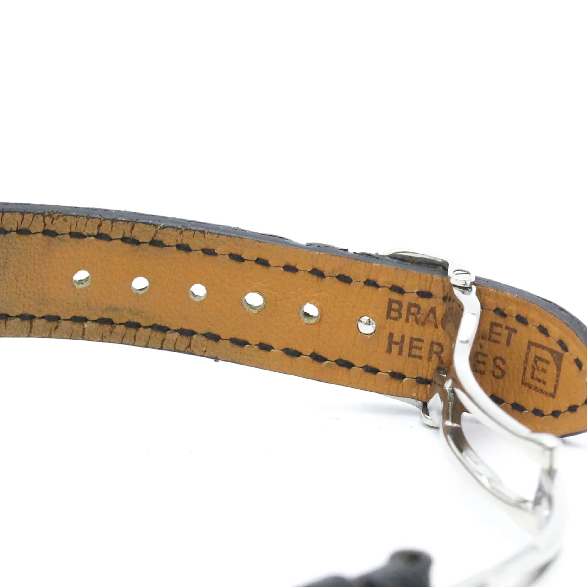 Hermes Espace Stainless Steel And Leather Watch (Pre-Owned)