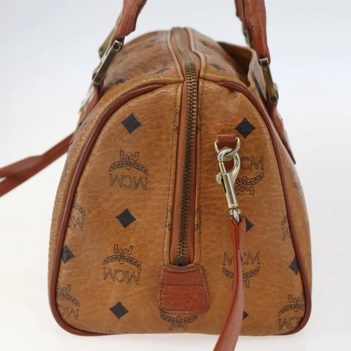 MCM Visetos Logogramme Leather Brown Leather Handbag (Pre-Owned)