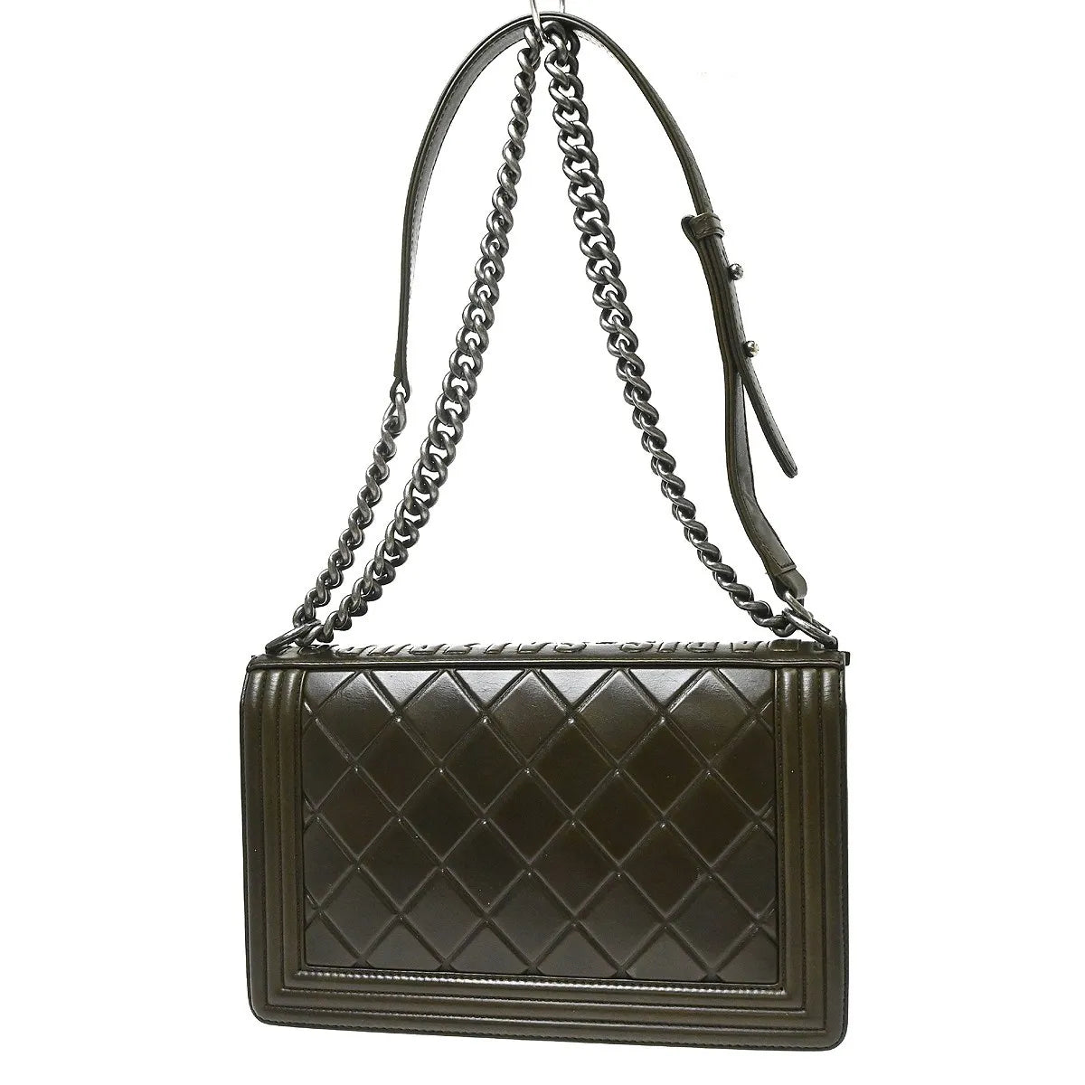 Chanel Paris-Salzburg Boy Flap Embossed Calfskin Brown Leather Shoulder Bag Bag (Pre-Owned)